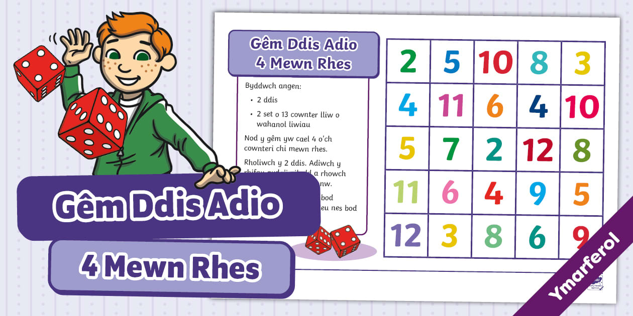 Gêm Ddis Adio 4 Mewn Rhes