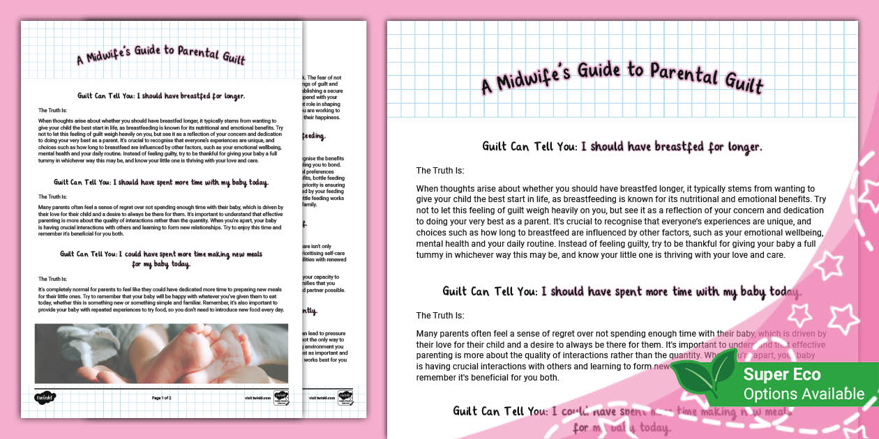 FREE! - A Midwife's Guide to Parental Guilt (teacher made)