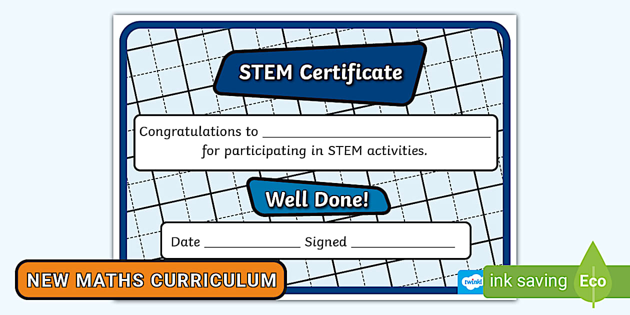 STEM Certificate STEM Resources Twinkl (teacher made)