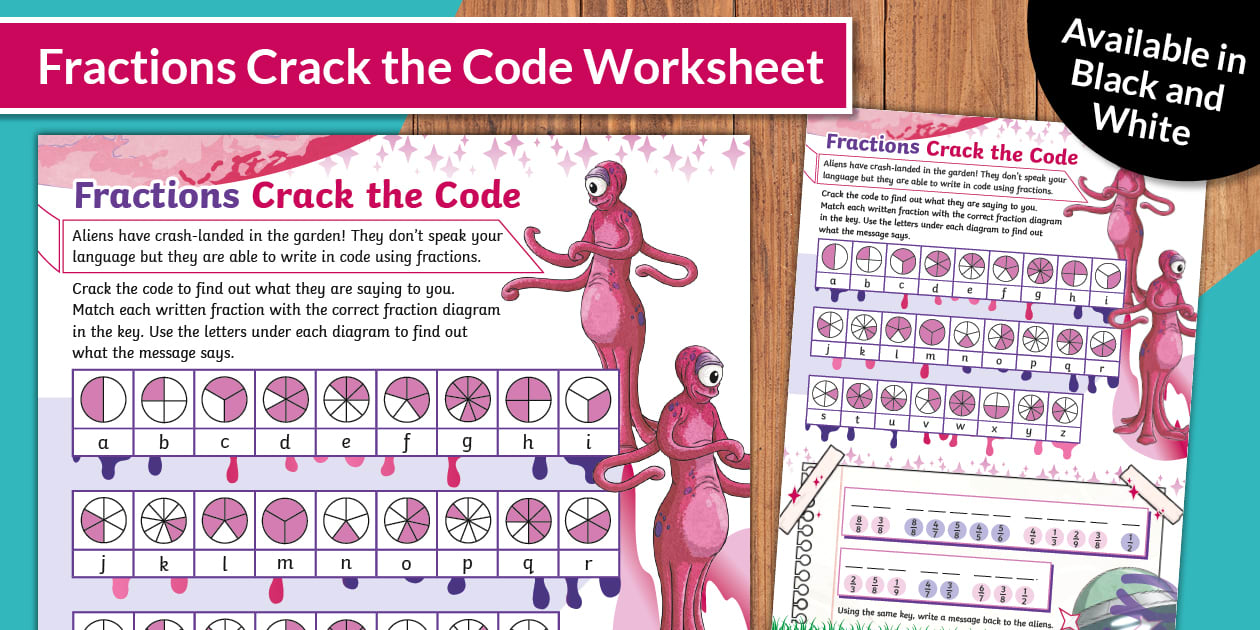 Fractions Code 👉 Fractions Crack the Code Worksheet