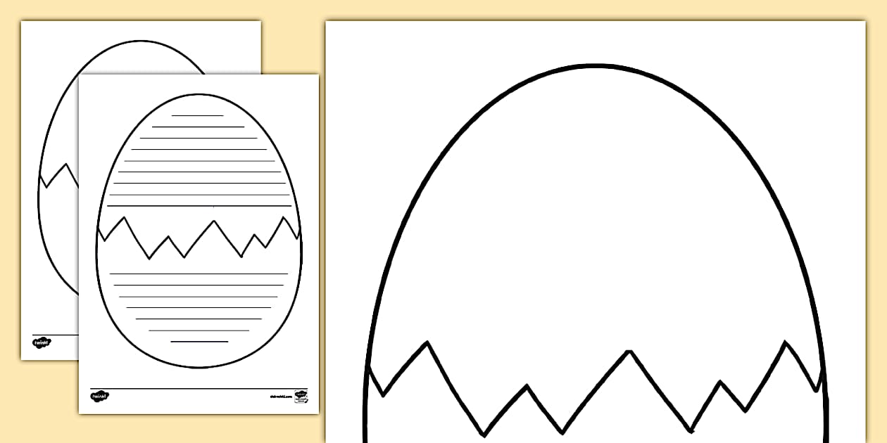 Cracked egg writing template teacher made twinkl