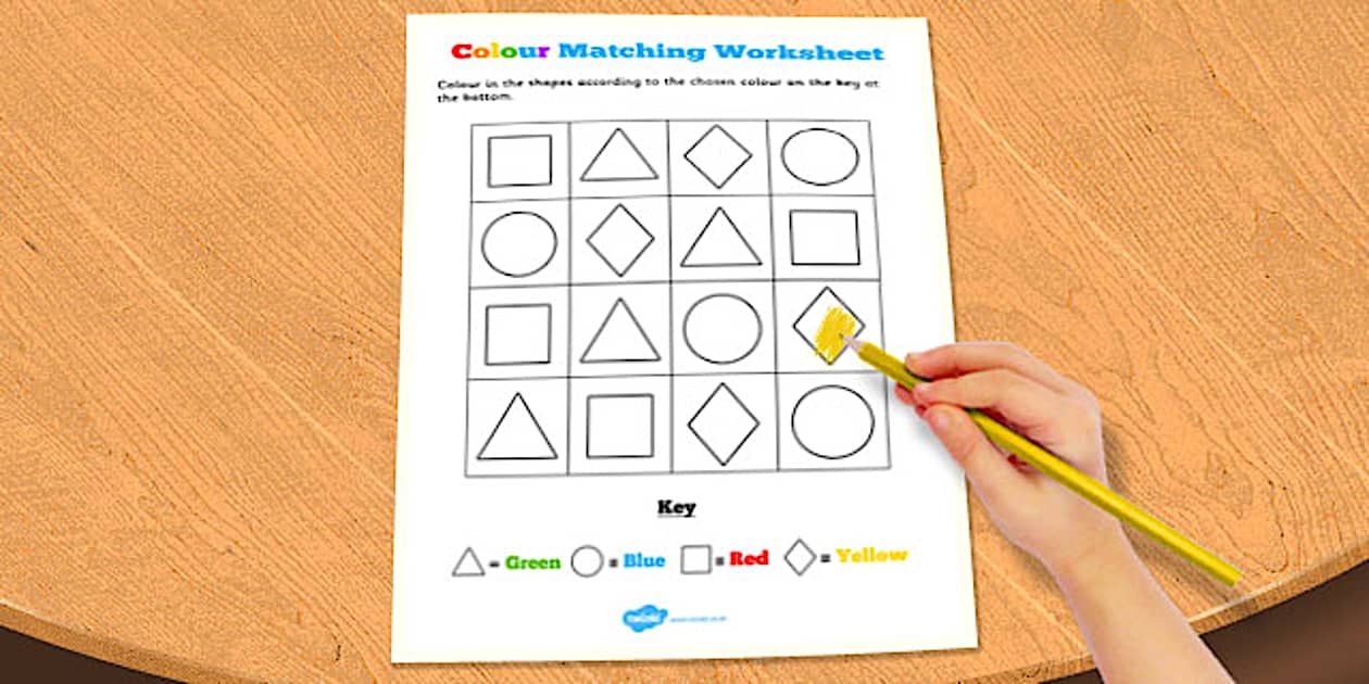 Visual Perception Colour Matching Worksheet (teacher made)