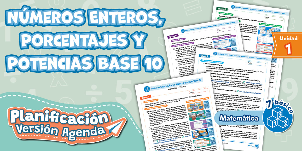 Planificación | Unidad 1 | Matemática | 7º Básico | Agenda