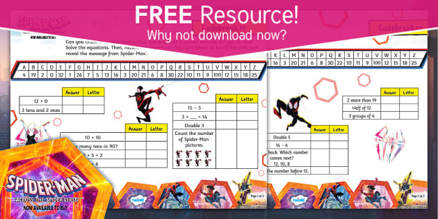FREE Spider-Man™: Math Code Breaker Activity for K-2nd Grade