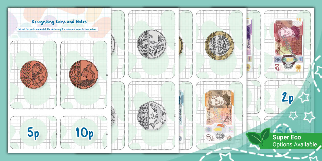 Money Matching Card Games (Ages 5 - 7)