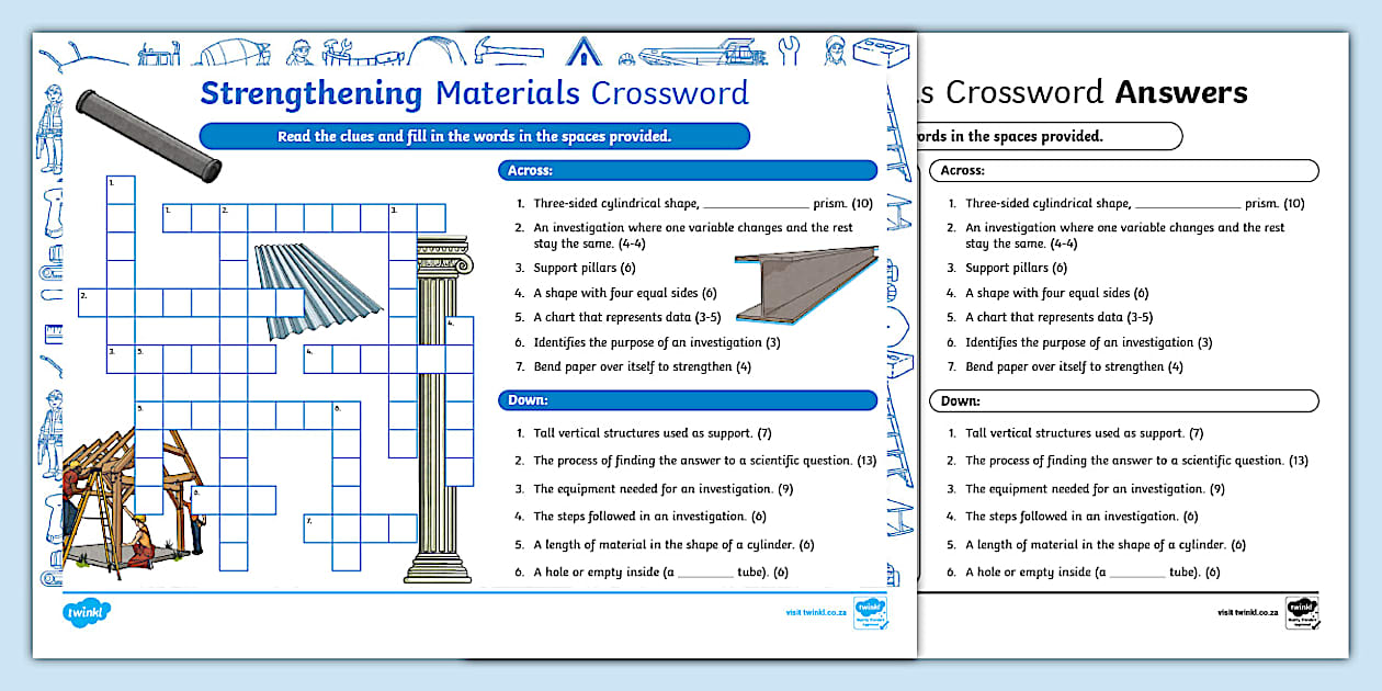 Gr 4 NS: Strengthening Materials: Crossword (teacher made)