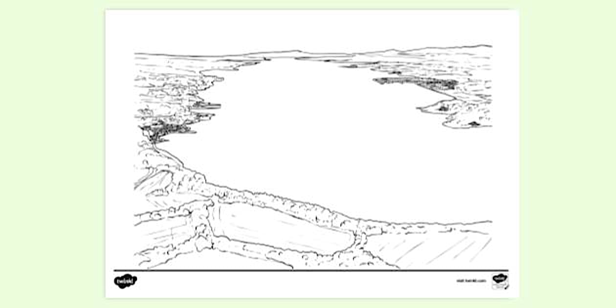 Aerial View of Estuary Colouring Sheet | Colouring Sheets