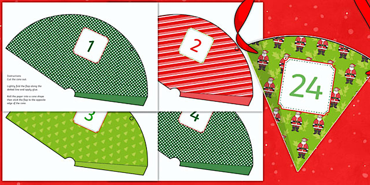 Advent Calendar (Cones) (teacher made) Twinkl