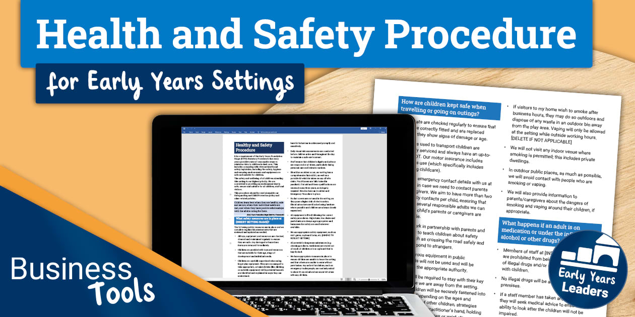 Health and Safety Procedure for Early Years Settings Twinkl