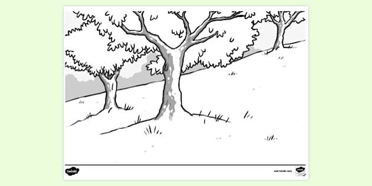 Autumn to Winter Scene Colouring Sheet (teacher made)