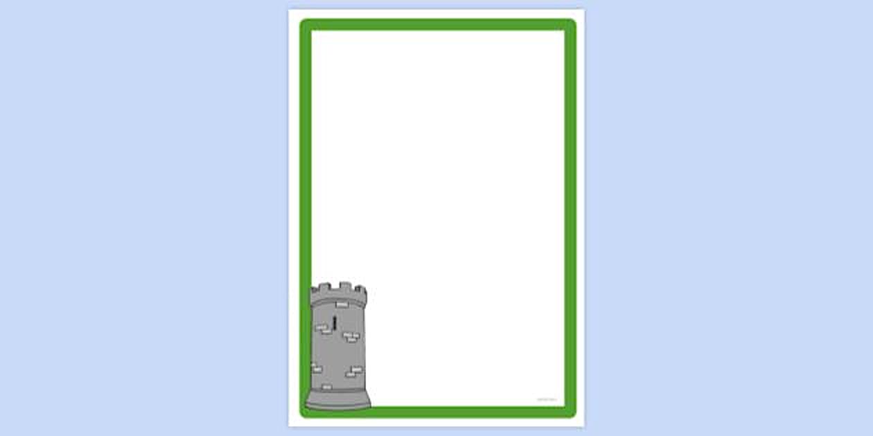 Simple Blank Castle Tower Page Border | Twinkl - Twinkl