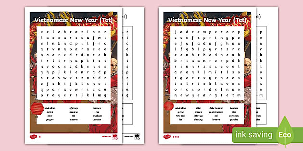 Tet Word search Vietnamese New Year Activities Twinkl