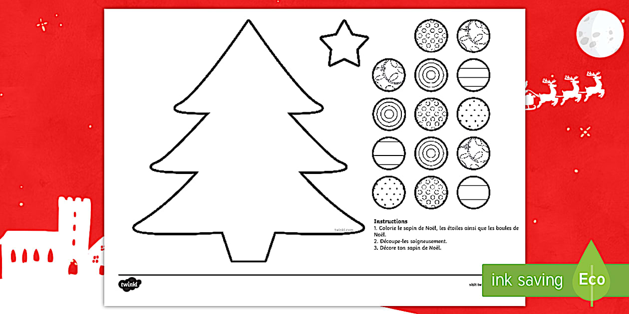 Activité de découpage : Le sapin de Noël (teacher made)