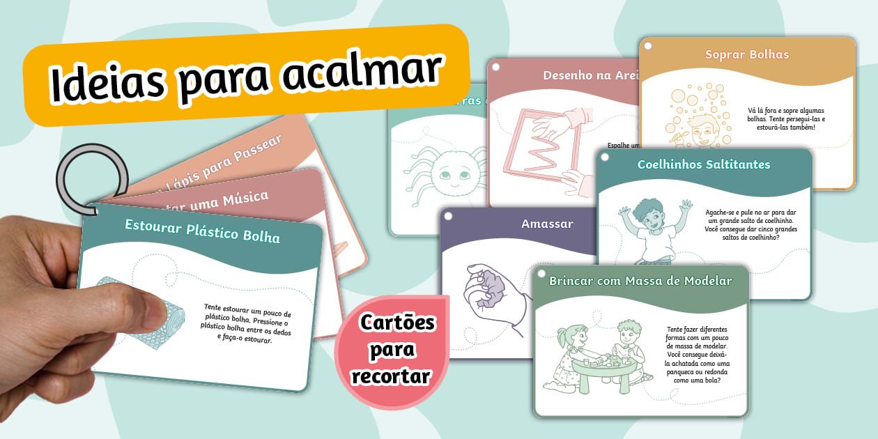Cartões de Atividades para Acalmar Crianças | Bem-Estar e Emoções | Twinkl