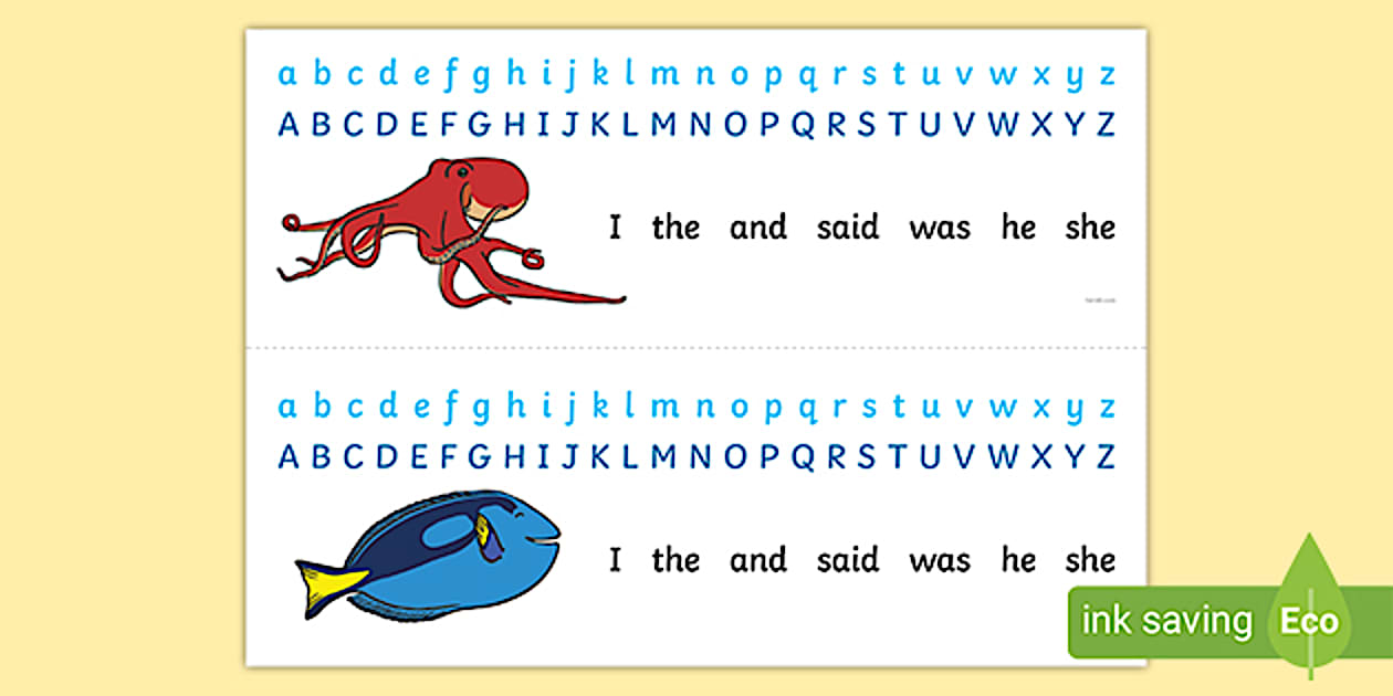 Cursive Alphabet Strips (Under the Sea) (teacher made)