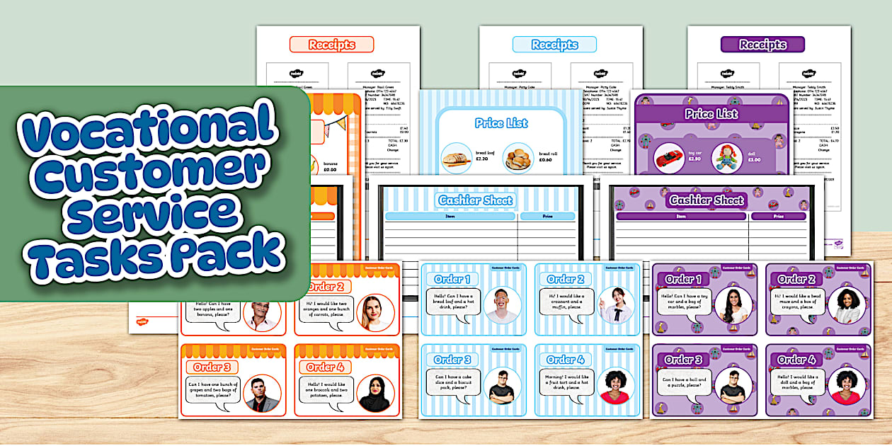 What Is Service Task Example Vocational Customer Service Tasks Pack