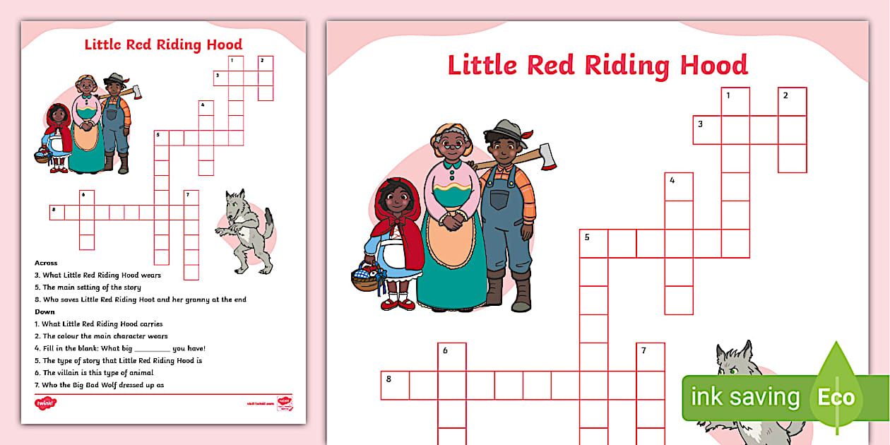 Little Red Riding Hood Crossword KS1 Resource Twinkl