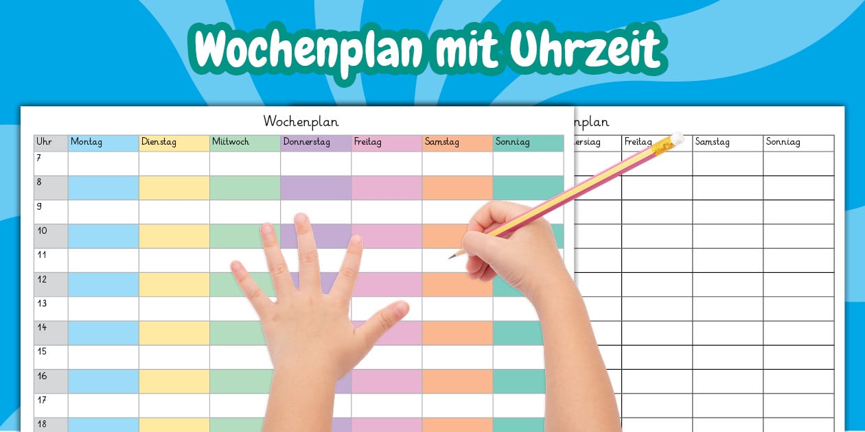 Wochenplan mit Uhrzeit