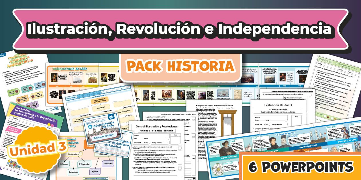 Pack de Recursos Ilustración Historia 8° Básico