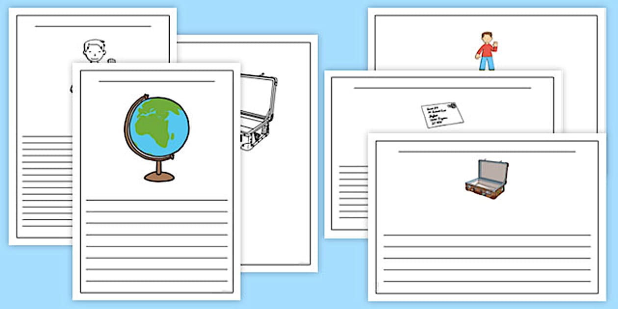 Flat Boy Writing Frames