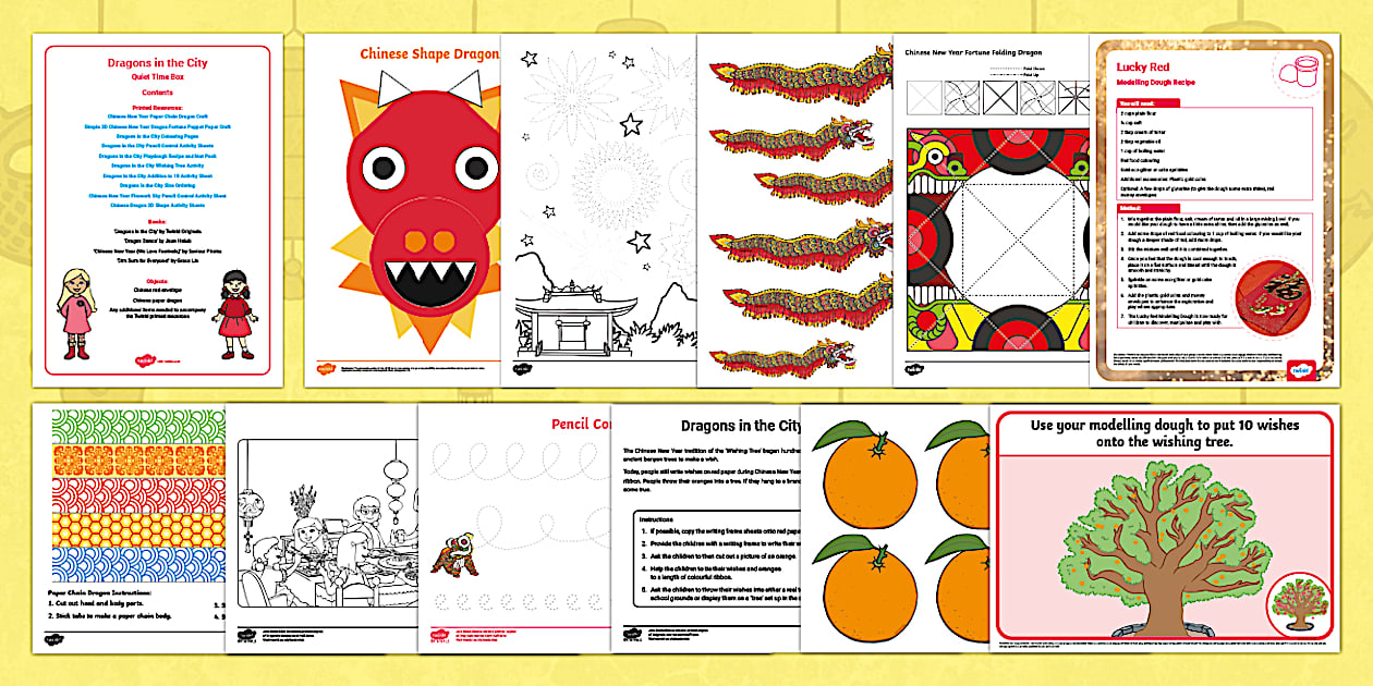 Dragons in the City Quiet Time Box (teacher made) - Twinkl