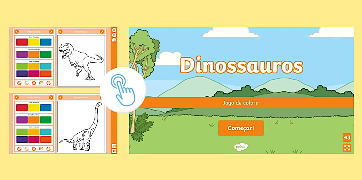 Dinossauros - Jogo Interativo de colorir | Twinkl Go!