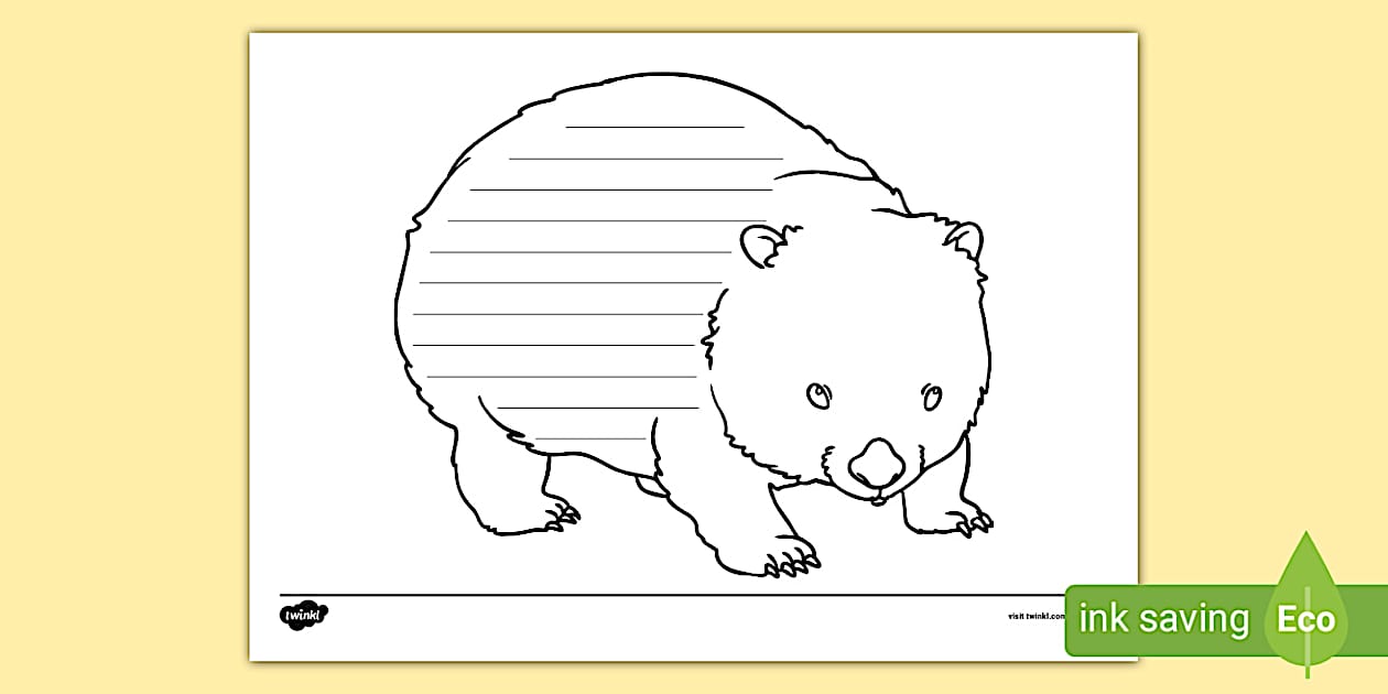 Wombat Writing Template (Teacher-Made) - Twinkl