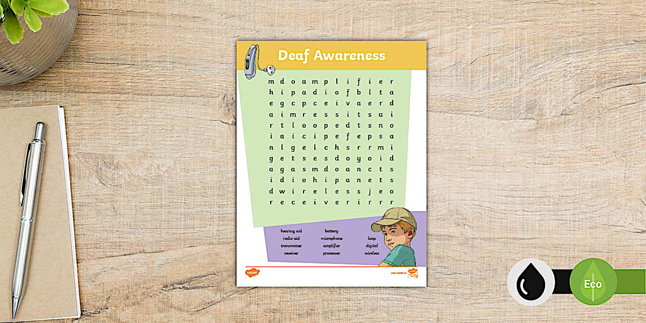 Deaf Awareness Equipment Word Search (teacher made) - Twinkl