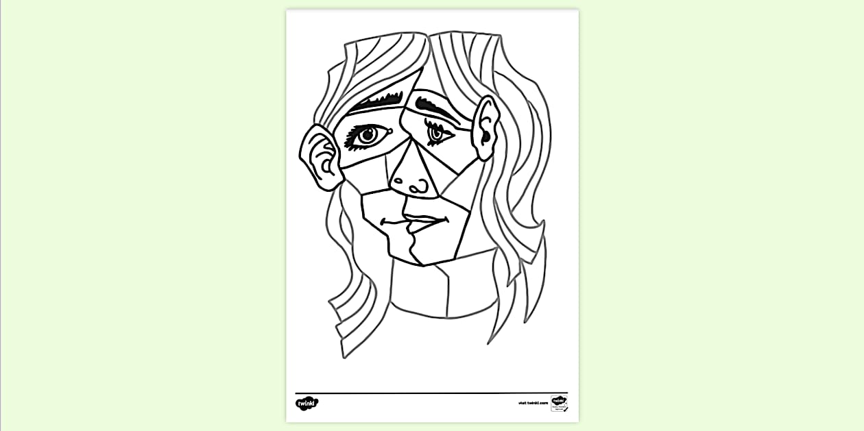 Picasso Colouring Page (teacher made) - Twinkl