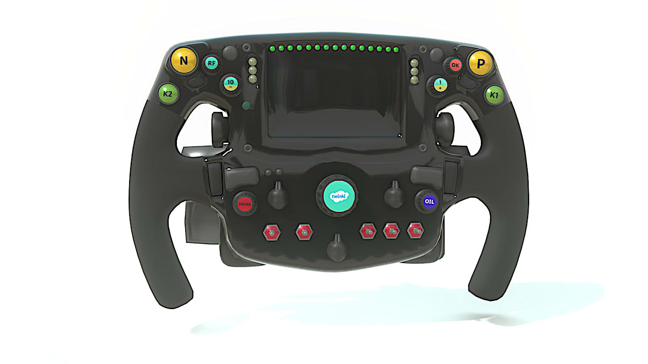 3D Model: Vehicles - Racing Car Steering Wheel - Twinkl