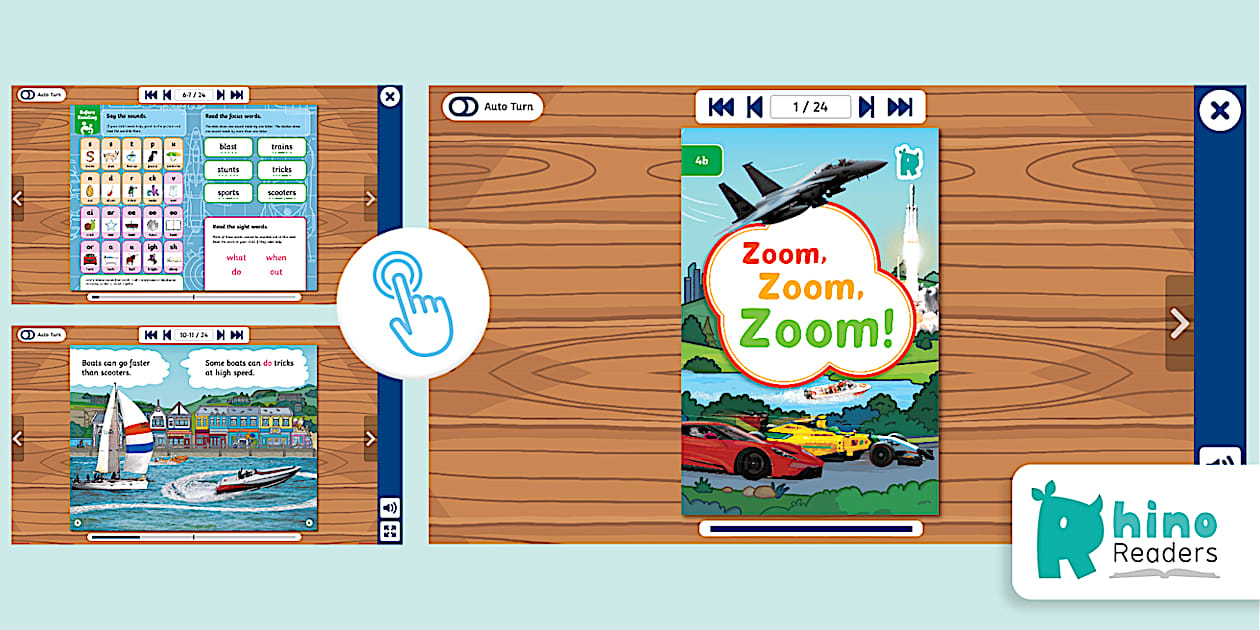 Level 4b Decodable Readers: Zoom, Zoom, Zoom! - Twinkl