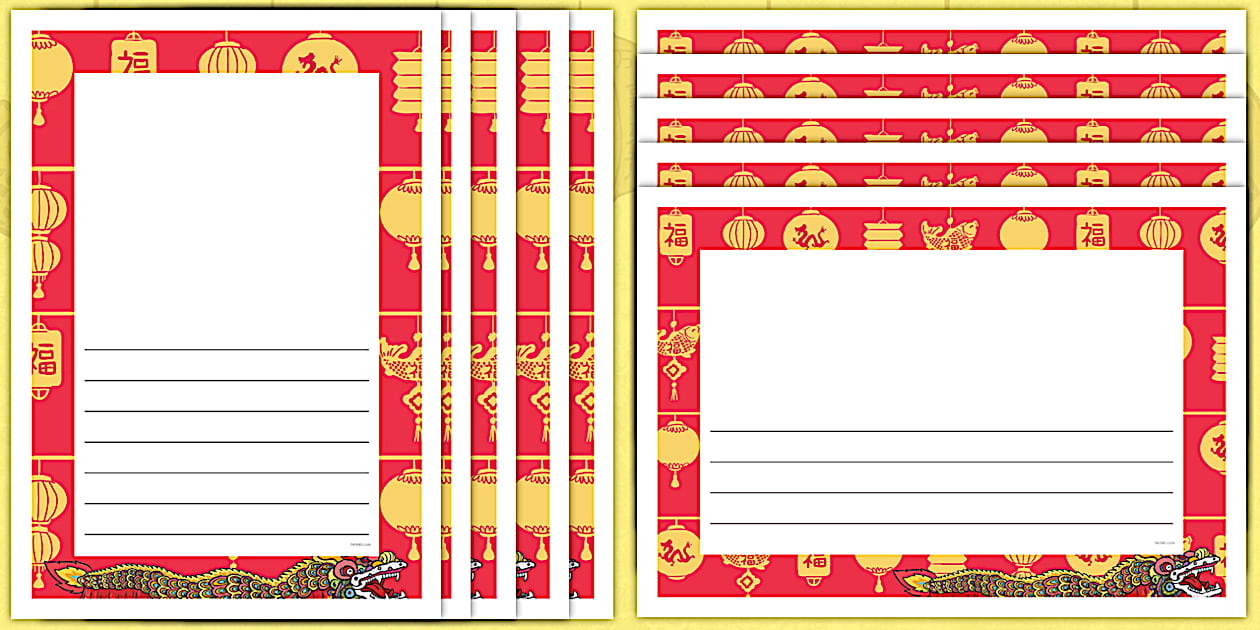 Editable Dragons in the City: The Story of Chinese New Year Page Border ...