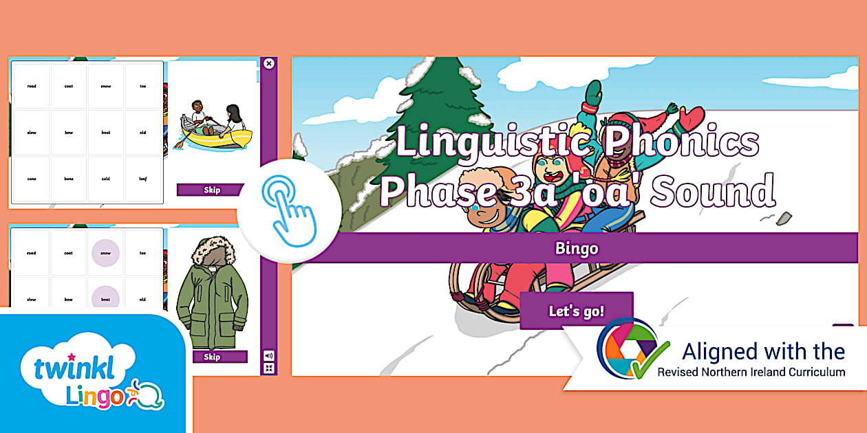 Linguistic Phonics Phase 3a 'oa' Sound Bingo Game - Twinkl