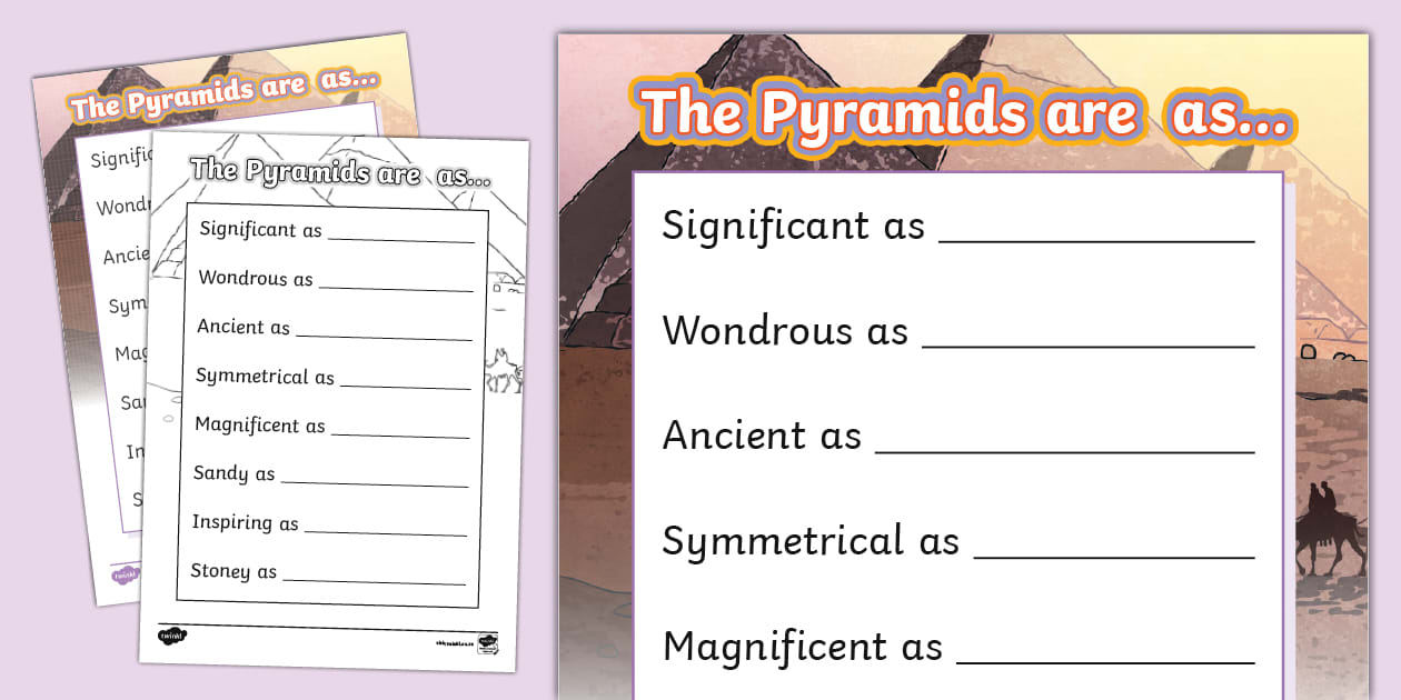 Pyramid Simile Poem Writing Template - Twinkl