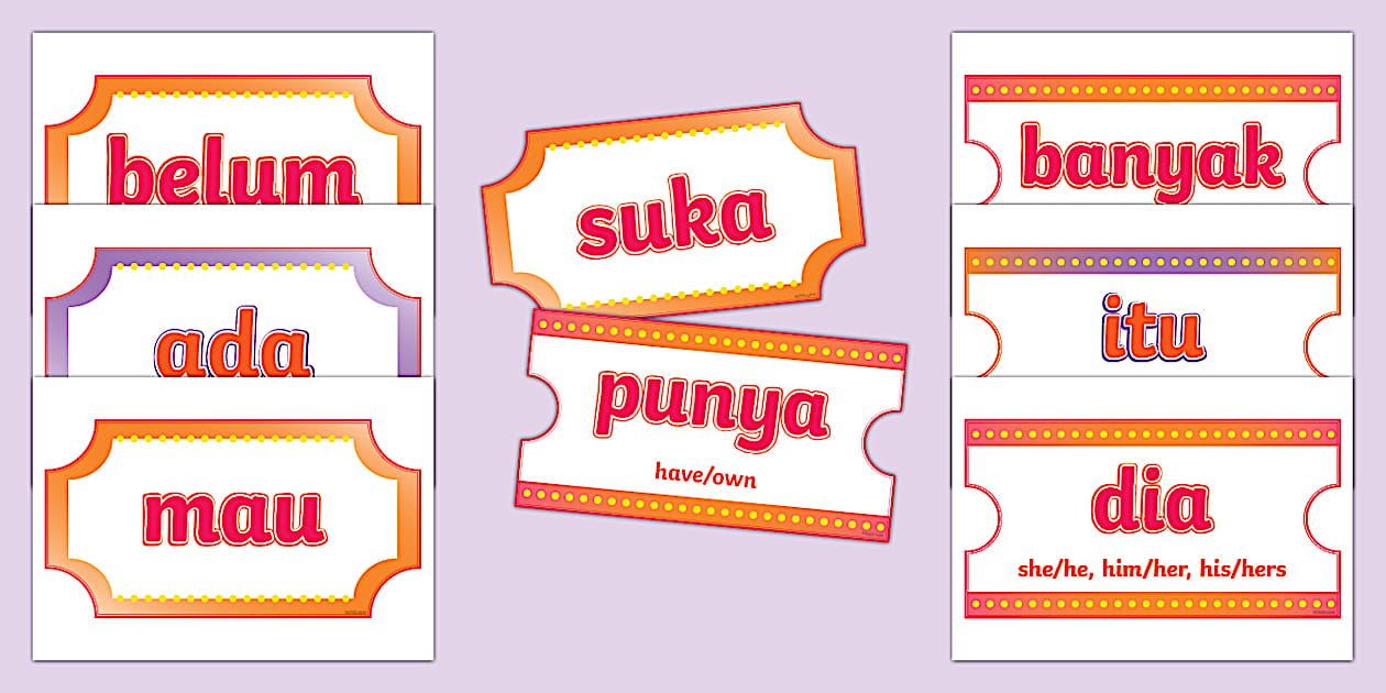 Indonesian High Frequency Words - Word Cards (teacher made)