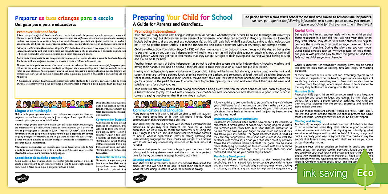 Preparing Your Child For School - A Guide For Parents and Guardians