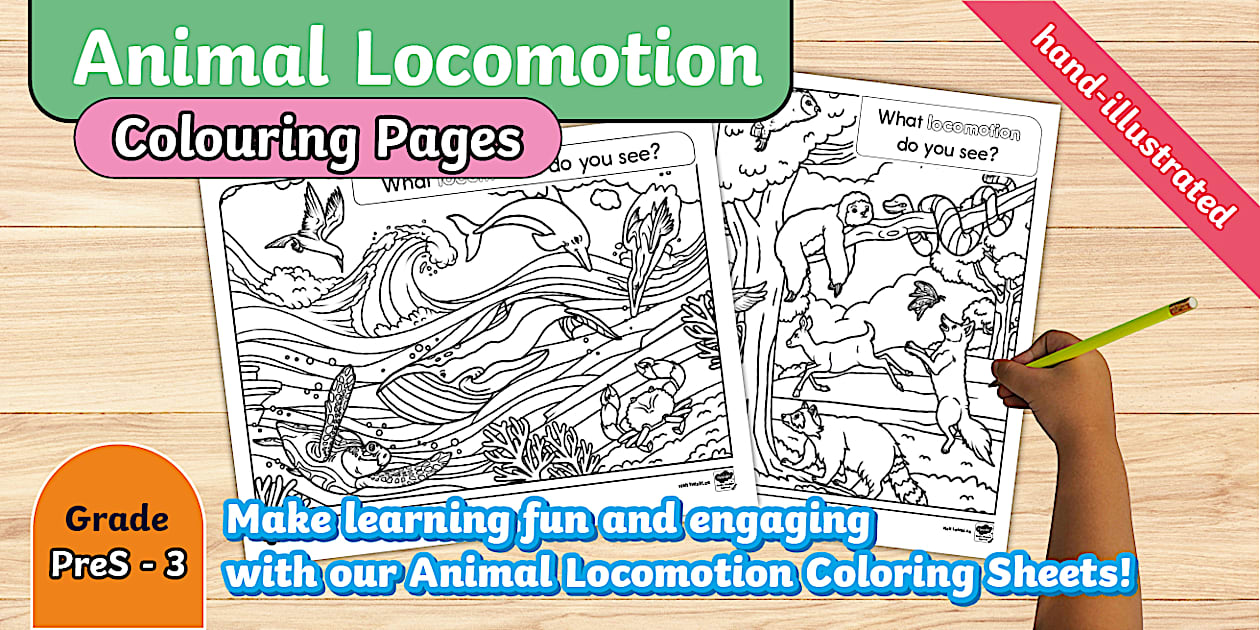Animal Sign Coluring In Animal Locomotion Colouring Page