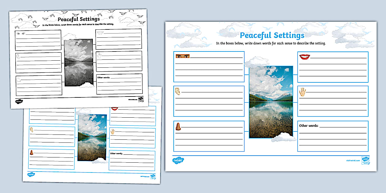 Peaceful Setting Senses Mind Map (teacher made) - Twinkl