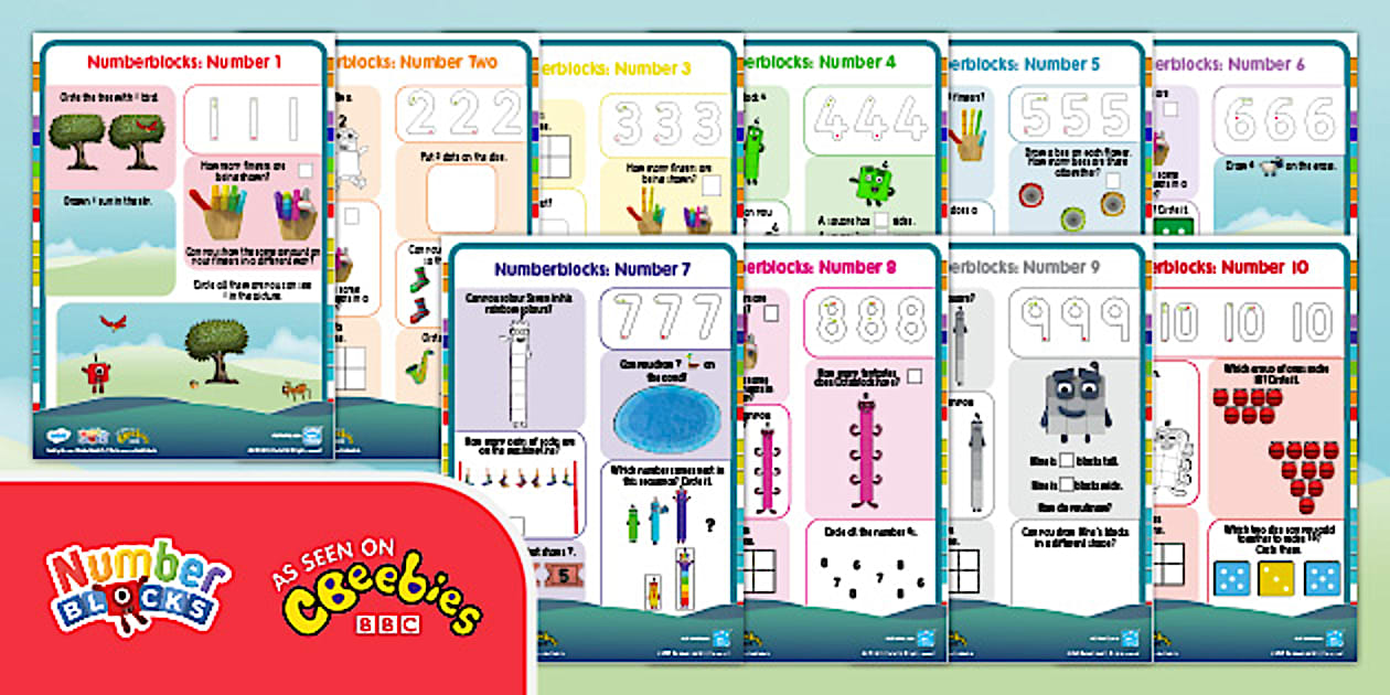  numberblocks numbers 1 10 activity sheet resource pack