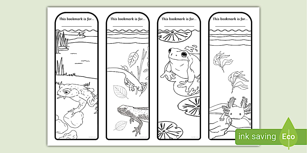 Amphibian-Themed Bookmarks to Colour | Twinkl | KS1