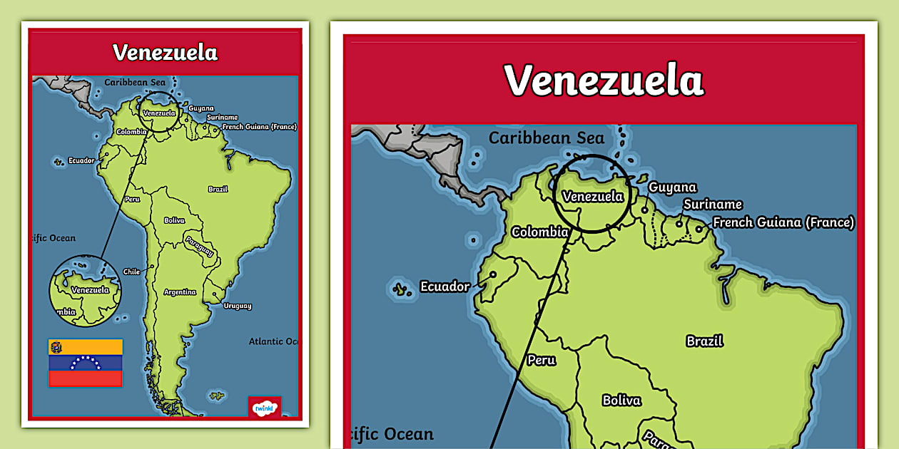 Where Is Venezuela in South America? Map Display Poster