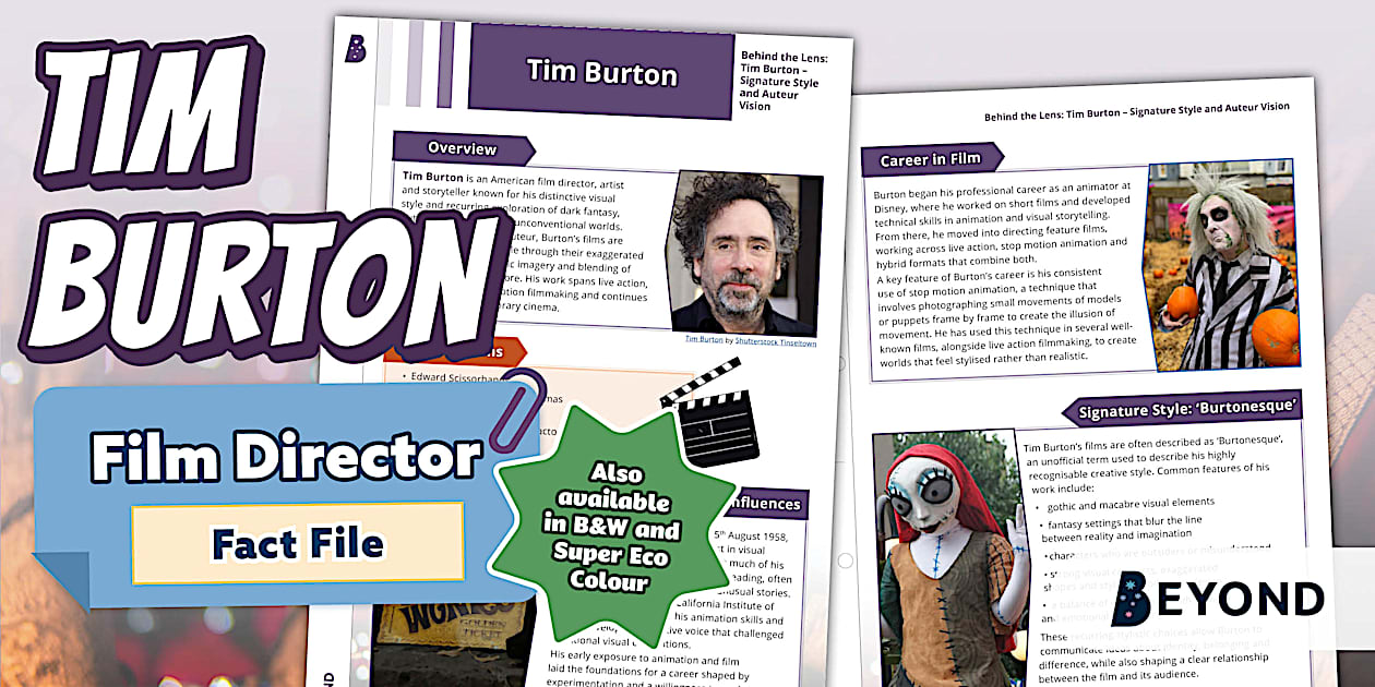 Tim Burton Film Director Fact File Film Stop Motion Study Tim Burton Film Director Fact File Film Stop Motion Study