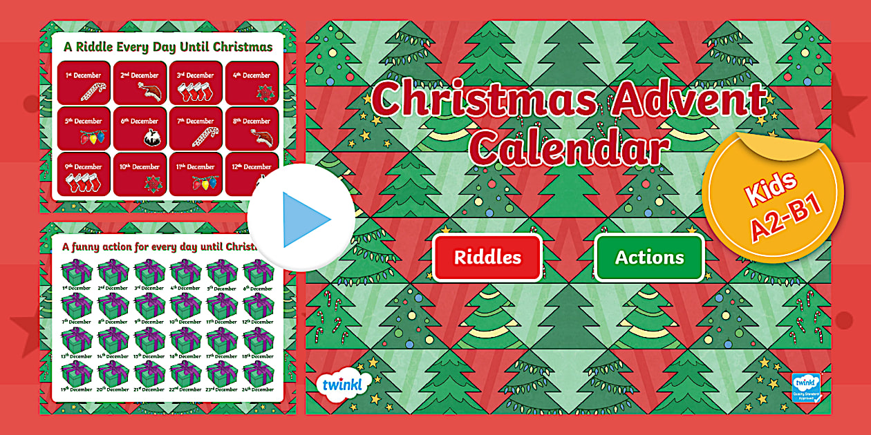 ESL Christmas Advent Calendar (Teacher Made) Twinkl