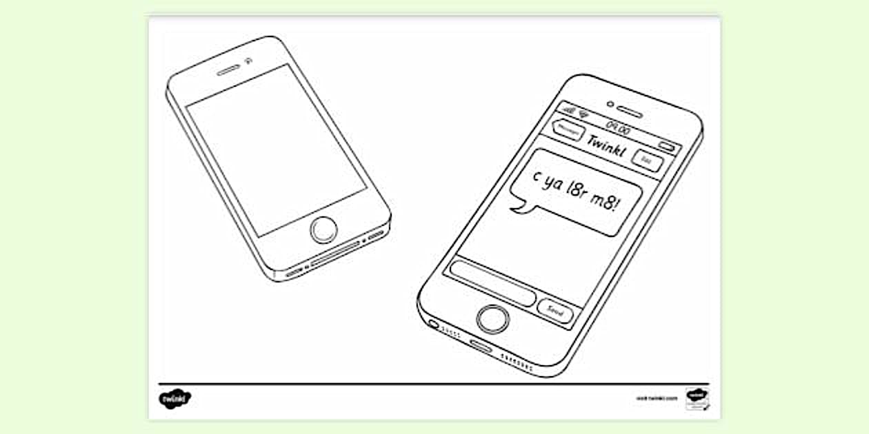 Mobile Phone Colouring Sheet (professor feito) - Twinkl