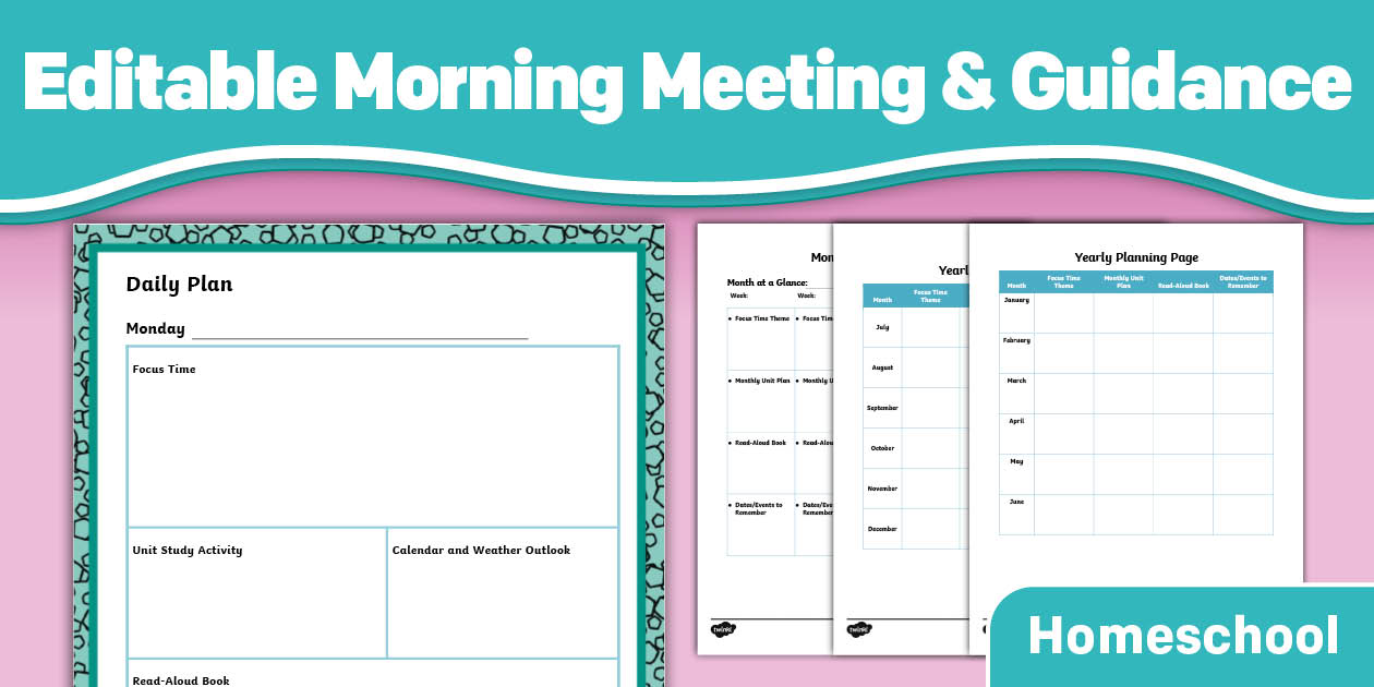 Homeschool Morning Meeting Template