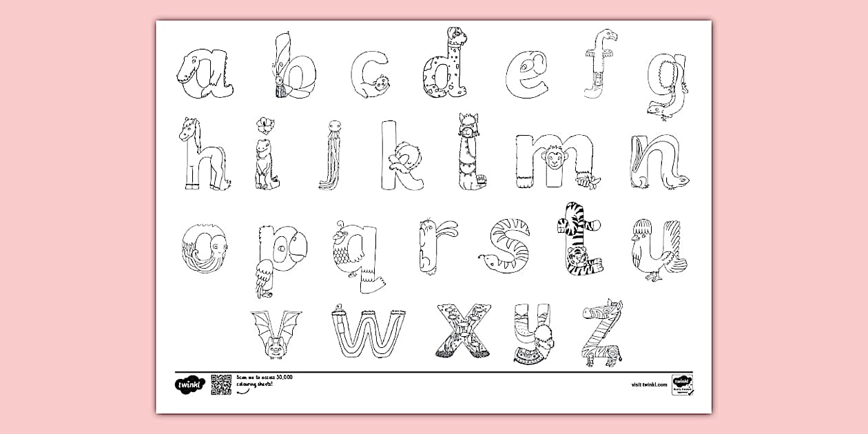 Animal Alphabet Colouring Page | Colouring Sheets
