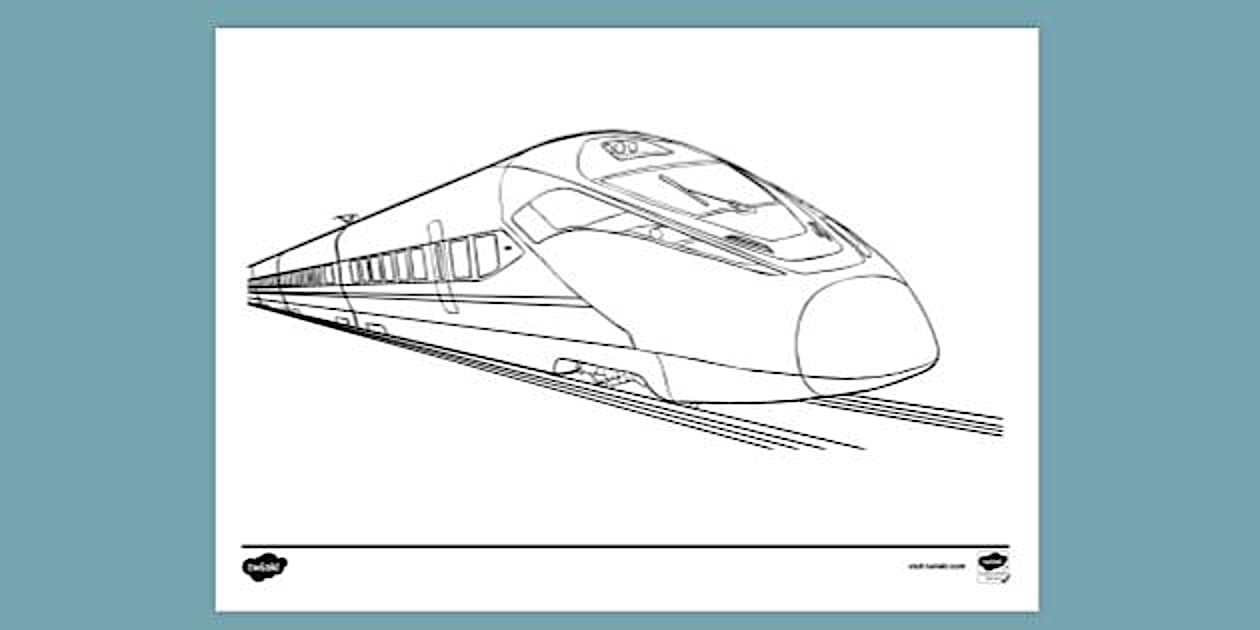 Maglev Train Colouring | Colouring Sheet - Twinkl