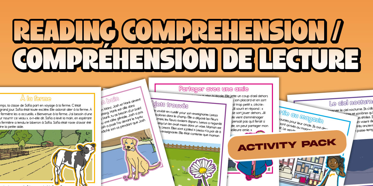 Grade 1 Reading Passage Comprehension Activity Pack French