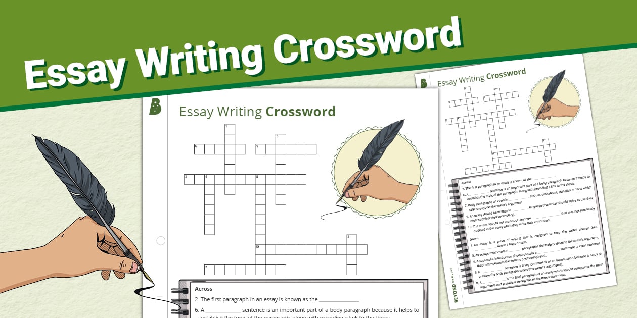 Essay Writing Crossword for Year 7 8 (teacher made) Twinkl