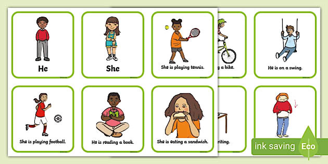He And She Pronoun Picture Cards | Primary Resources